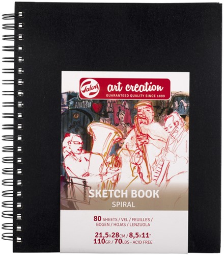 Schetsboek Talens Art Creation 80 vel 110gr 210x280mm spiraal zwart