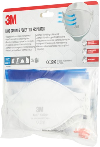 Stofmasker 3M Aura FFP2 KN95 zonder ventiel 3 stuks wegwerp-3