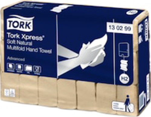Handdoek Tork H2 Xpress Advanced multifold 2-laags 213x240mm 21x180 vel naturel 130299-2
