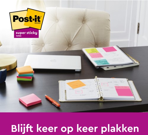Memoblok Post-it 654 Super Sticky 76x76mm ultrageel 12 stuks-3