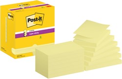 Memoblok Post-it Z-Note S350 Super Sticky 76x127mm geel 12 stuks