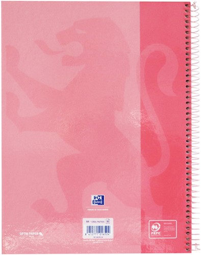 Notitieboek Oxford Classic Europeanbook A4+ 4-gaats lijn 160 pagina's roze-2