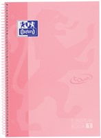 Notitieboek Oxford Touch Europeanbook A4+ 4-gaats lijn 160 pagina's pastel roze