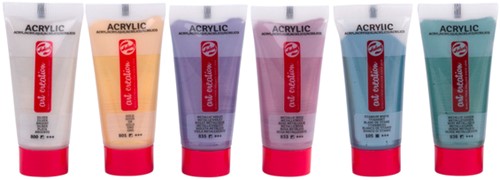 Acrylverf Talens Art Creation Metallic 12ml set à 6 kleuren-2