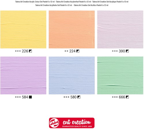 Acrylverf Talens Art Creation Pastel 12ml set à 6 kleuren-2