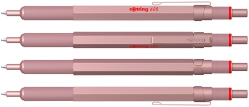 Balpen rOtring 600 medium rosé goud-2