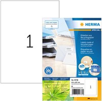 Etiket HERMA recycling 10738 210x297mm 80stuks wit