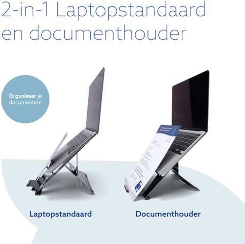 Laptopstandaard R-Go Riser Documenthouder-3
