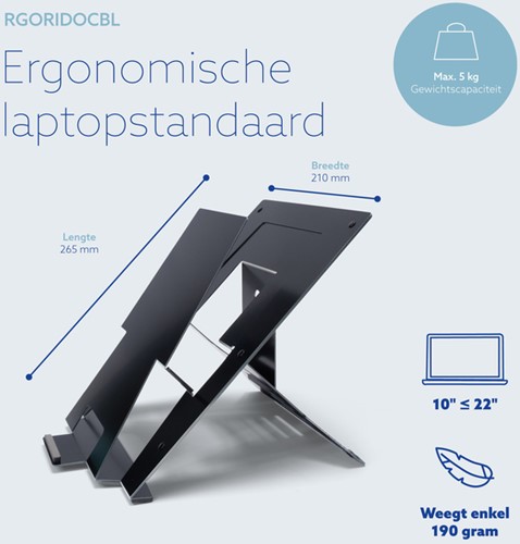 Laptopstandaard R-Go Riser Documenthouder-5