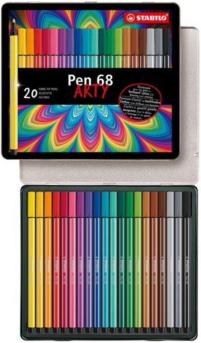 Viltstift STABILO Pen 68/20 Arty medium assorti blik à 20 stuks-2