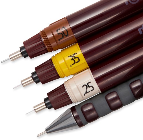 Tekenset rOtring Isograph college 0.25mm, 0.35mm en 0.5mm 34 stuks-1