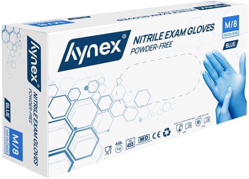 Handschoen Hynex nitril M blauw 3.5g pak à 100 stuks