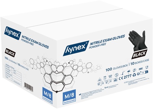 Handschoen Hynex nitril M zwart 3.5g pak à 100 stuks-2