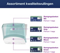 Reinigingsdoekdispenser Tork W4 Performance gevouwen turquoise 654000-3