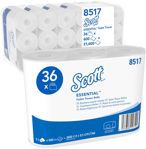 Toiletpapier Scott Essential 2-laags 600 vel wit 8517
