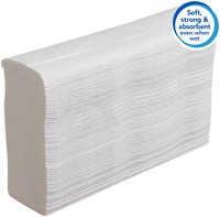 Handdoek Scott Slimfold m-vouw 1-laags 190x300mm 16x110 vel wit 5856-1