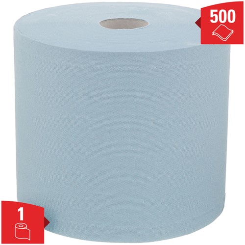 Poetspapier WypAll L20 2-laags 500 vel blauw 7300-2