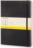 Notitieboek Moleskine XL 190x250mm ruit 5x5 hard cover zwart