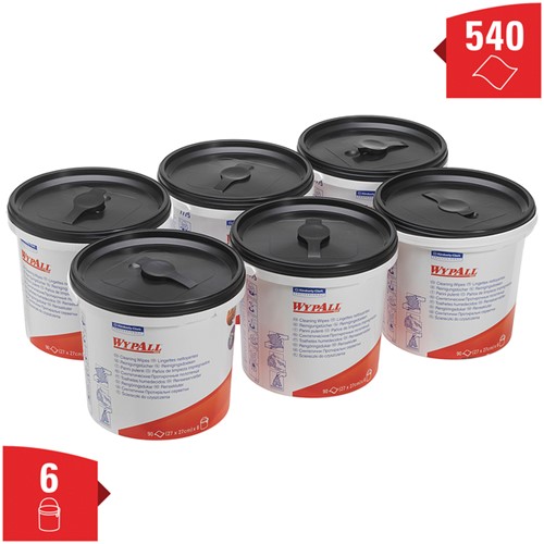 Reinigingsdoek WypAll emmer 1-laags 6x90 vel groen 7775-2