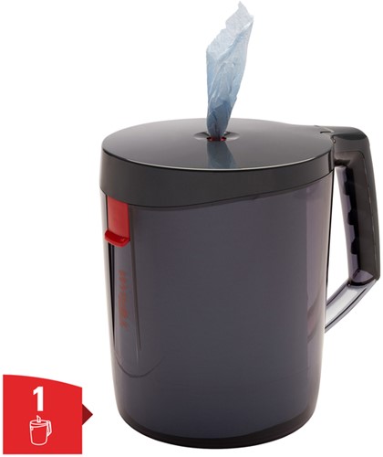 Poetspapierdispenser WypAll L10 Reach draagbare dispenser zwart 6221-2