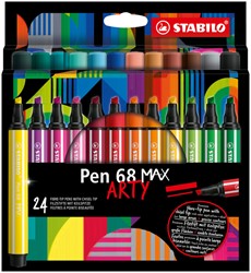 Viltstift STABILO Pen 68 Max Arty assorti etui à 24 stuks