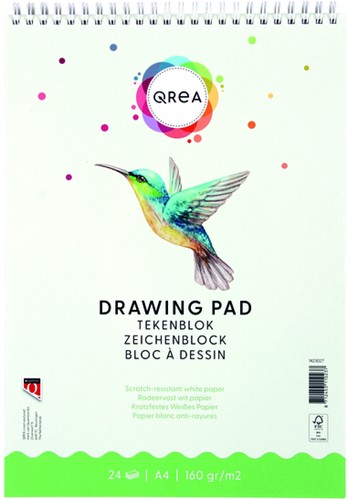 Tekenblok Qrea A4 24 vel 160gr spiraal