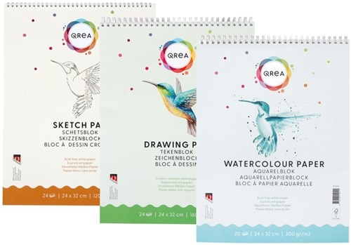 Tekenblok Qrea A4 24 vel 160gr spiraal-2
