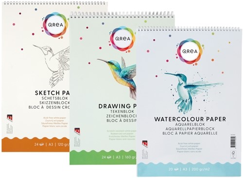 Aquarelblok Qrea A3 20 vel 200gr spiraal-2