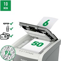 Papiervernietiger Leitz IQ Auto+ Small Office 50X P4 snippers 4x28mm-10