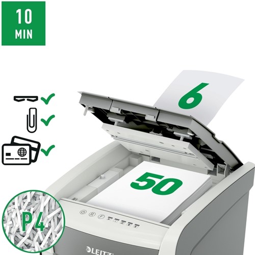Papiervernietiger Leitz IQ Auto+ Small Office 50X P4 snippers 4x28mm-10