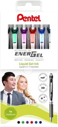 Gelschrijver Pentel BL77 Energel medium assorti 6 stuks