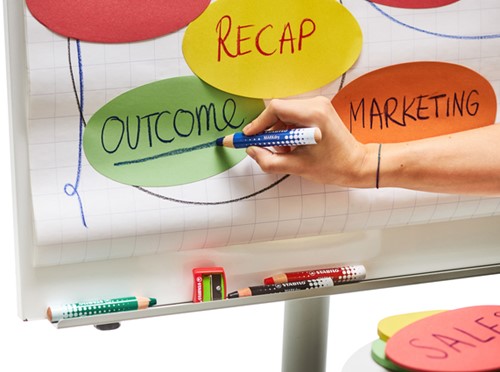 Whiteboardpotlood STABILO MARKdry 648/4 + slijper-microvezel ass 4st-4