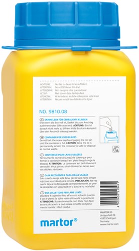 Verzameldoos Martor gebruikte mesjes geel