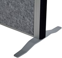 Scheidingswand MAUL akoestiek 100x180 licht- donkergrijs whiteb alum.frame op voet-2
