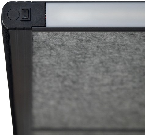 Scheidingswand MAUL akoestiek Uplight 100x180 donkergrijs antraciet frame op voet-3