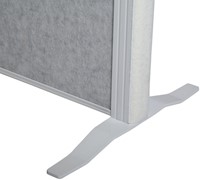 Scheidingswand MAUL akoestiek 100x180 2x licht- 1x donkergrijs wit frame op voet-2