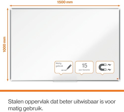 Whiteboard Nobo Premium Plus 100x150cm staal-3