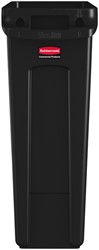 Afvalbak Rubbermaid Slim Jim Vented met luchtsleuven 60 liter zwart