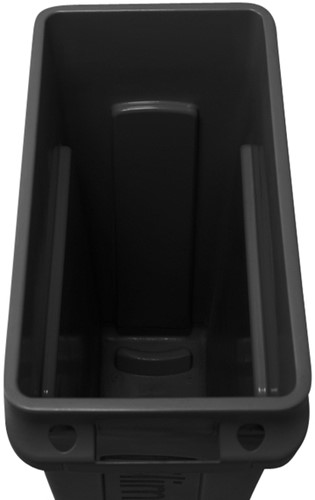 Afvalbak Rubbermaid Slim Jim Vented met luchtsleuven 60 liter zwart-2