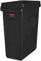 Afvalbak Rubbermaid Slim Jim Vented met luchtsleuven 60 liter bruin