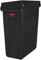 Afvalbak Rubbermaid Slim Jim Vented met luchtsleuven 60 liter bruin