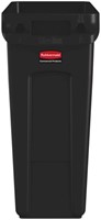 Afvalbak Rubbermaid Slim Jim Vented met luchtsleuven 60 liter bruin-2