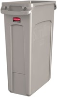 Afvalbak Rubbermaid Slim Jim Vented met luchtsleuven 87 liter beige