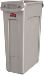Afvalbak Rubbermaid Slim Jim Vented met luchtsleuven 87 liter beige