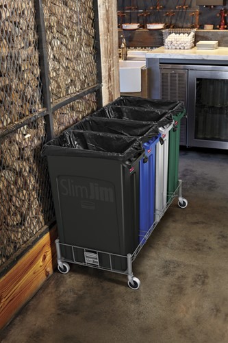 Afvalbak Rubbermaid Slim Jim Vented met luchtsleuven 60 liter groen-3