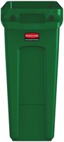 Afvalbak Rubbermaid Slim Jim Vented met luchtsleuven 60 liter groen-2