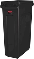 Afvalbak Rubbermaid Slim Jim Vented met luchtsleuven 87 liter bruin