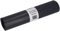 Afvalzak Cleaninq 70x110cm LDPE recycled T70 120L grijs rol à 20 stuks