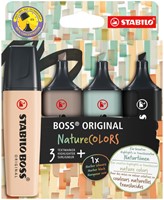 Markeerstift STABILO Boss 70/4 nature colors etui à 4 stuks