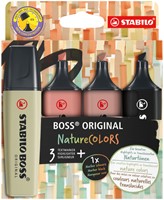 Markeerstift STABILO Boss 70/4 nature colors etui à 4 stuks